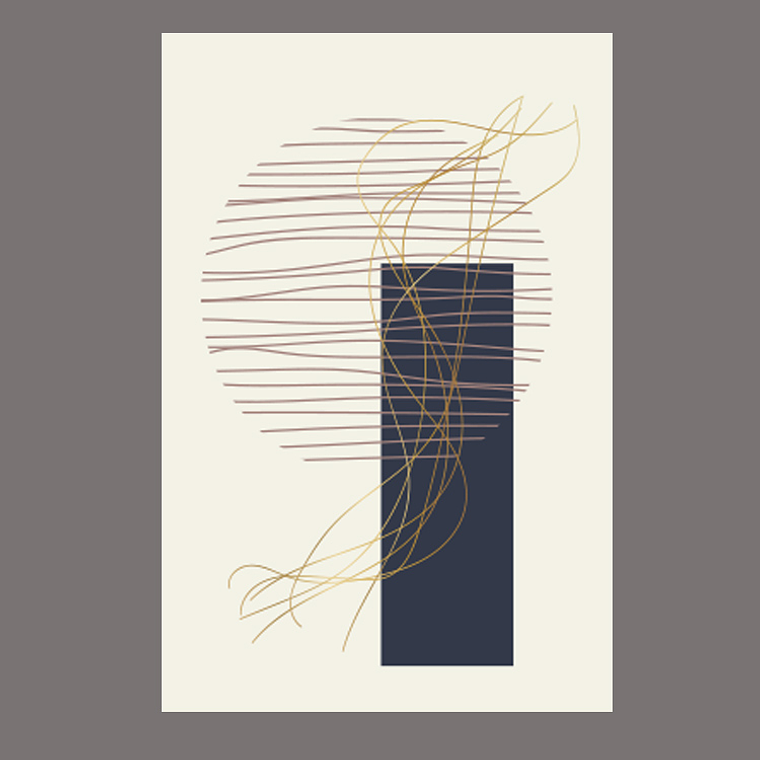 Quadro Decorativo Abstrato Azul e Rose III 2