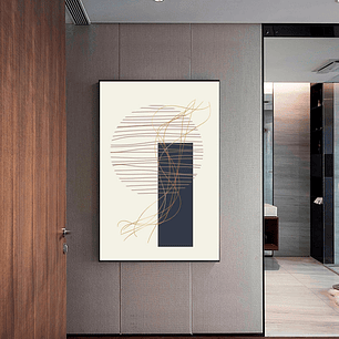 Quadro Decorativo Abstrato Azul e Rose III