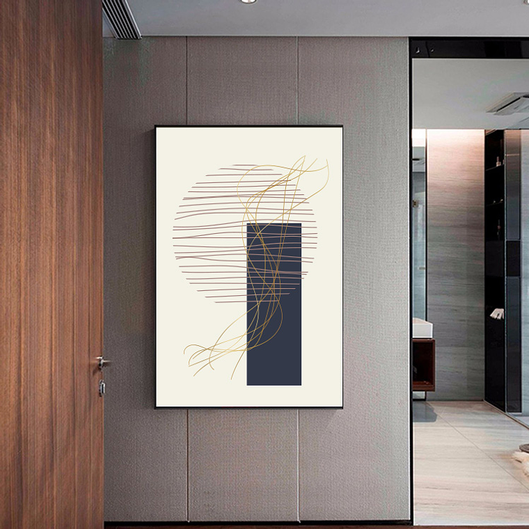 Quadro Decorativo Abstrato Azul e Rose III 1