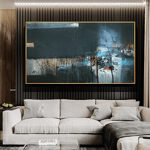 Quadro Decorativo Abstrato Impacto Azul 