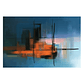 Quadro Decorativo Abstrato Impacto Azul e Laranja - Thumbnail 2