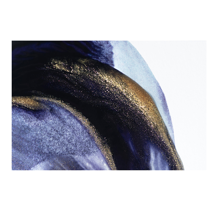 Quadro Decorativo Abstrato Pincelada Azul e Preto 2