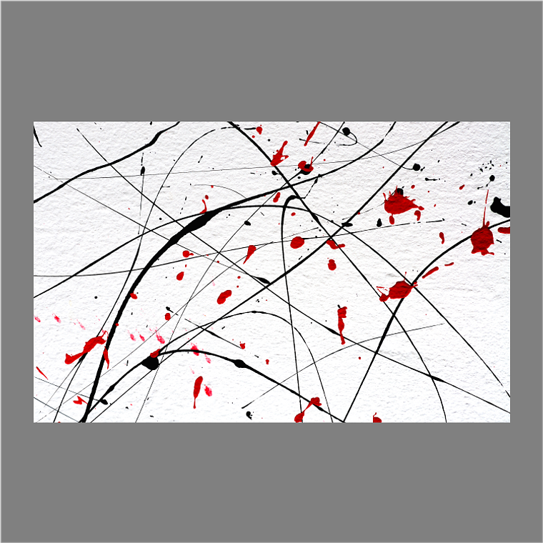 Quadro Decorativo Abstrato Branco e Vermelho 2