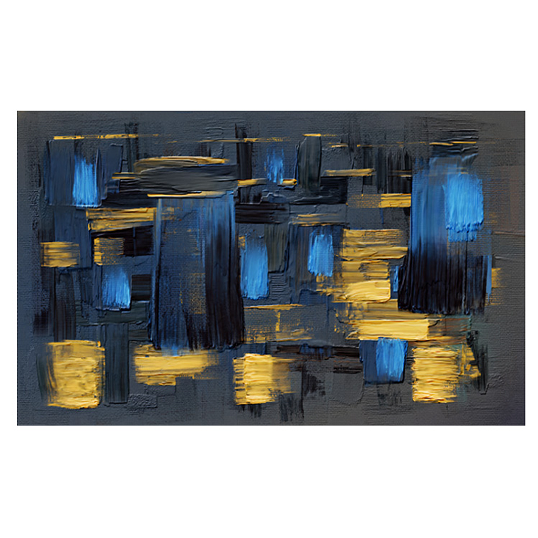 Quadro Decorativo Abstrato Cinza Dourado 2