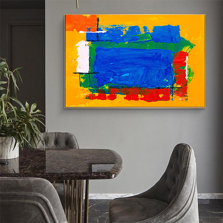 Quadro Decorativo Abstrato Colorido Amarelo 1