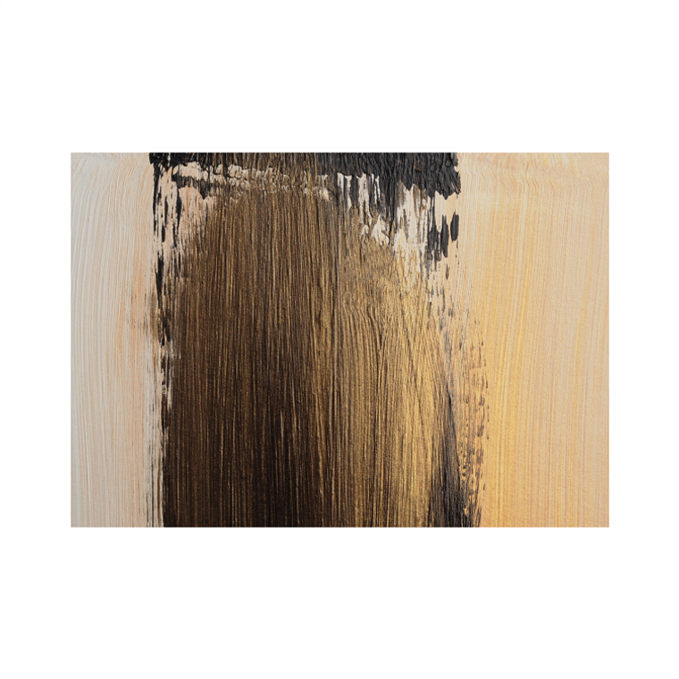 Quadro Decorativo Abstrato Dourado e Preto 2