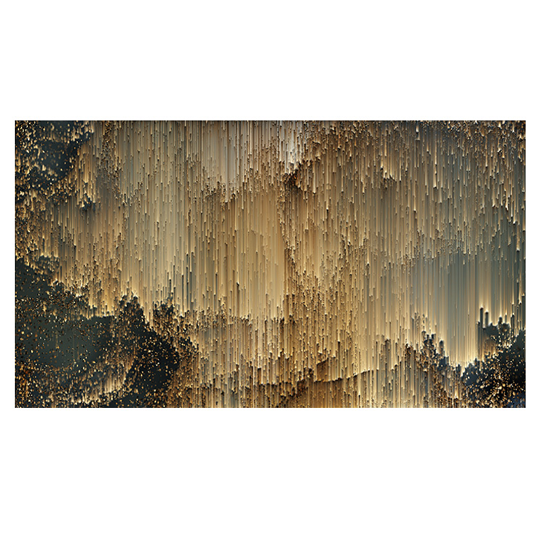 Quadro Decorativo Abstrato Chuva Ouro 2