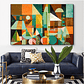 Quadro Decorativo Abstrato Colorido Marrom Geo - Thumbnail 1