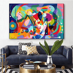 Quadro Decorativo Abstrato Colorido Formas