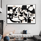 Quadro Decorativo Abstrato Preto e Branco Formas - Thumbnail 1