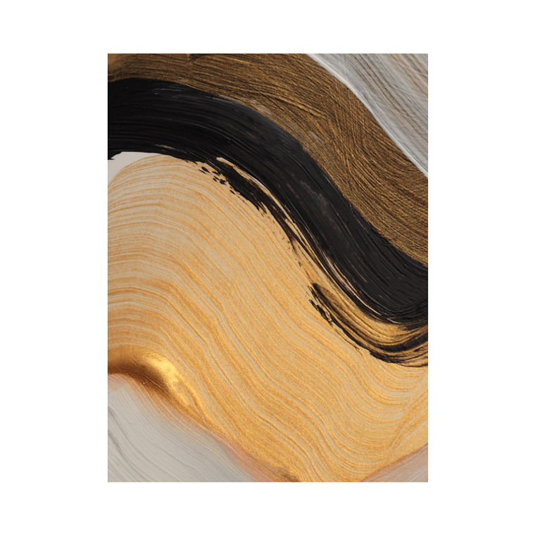 Quadro Decorativo Abstrato Tons de Dourado 2