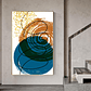 Quadro Decorativo Abstrato Circulos Marrom Azul - Thumbnail 1