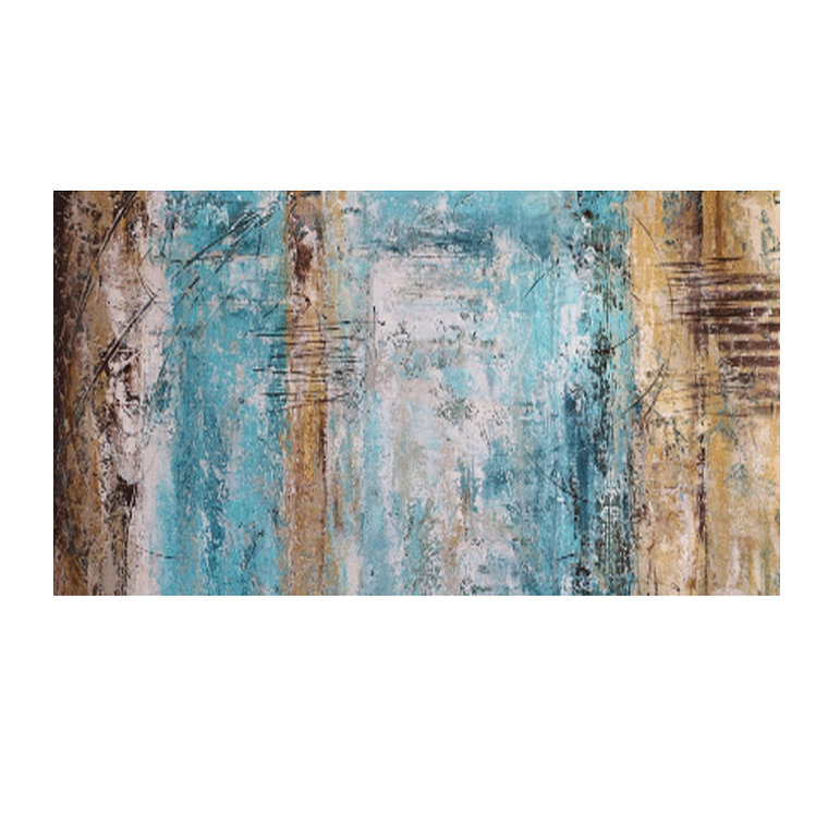 Quadro Decorativo Abstrato Marrom e Azul 2