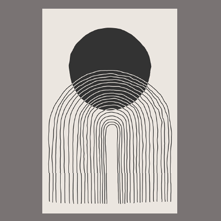 Quadro Decorativo Abstrato Minimalista Preto e Nude I 2