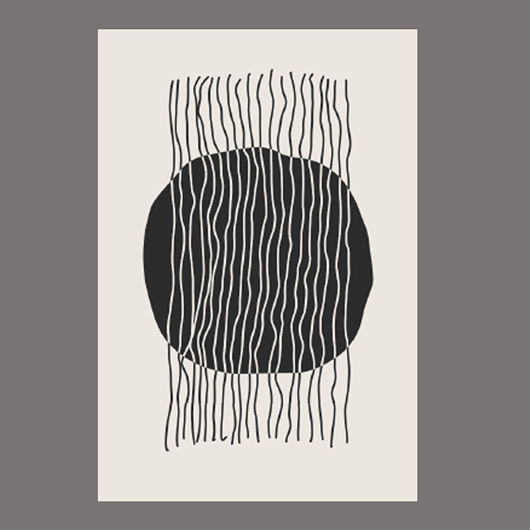 Quadro Decorativo Abstrato Minimalista Preto e Nude II 2