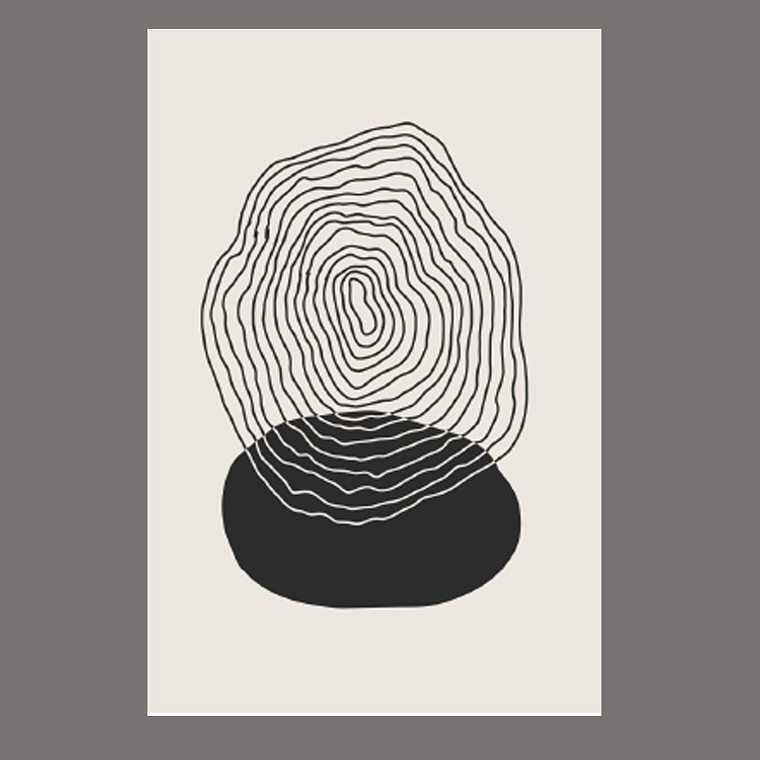 Quadro Decorativo Abstrato Minimalista Preto e Nude III 2