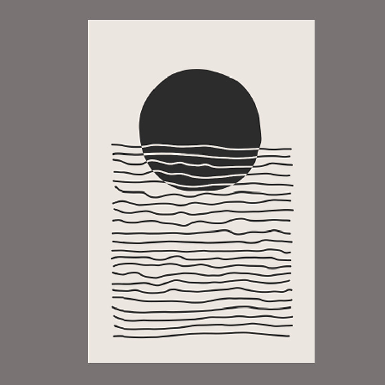 Quadro Decorativo Abstrato Minimalista Preto e Nude IIII 2