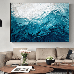 Quadro Decorativo Abstrato Aguas Azul