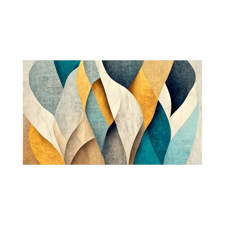 Quadro Decorativo Abstrato Azul e Amarelo 2