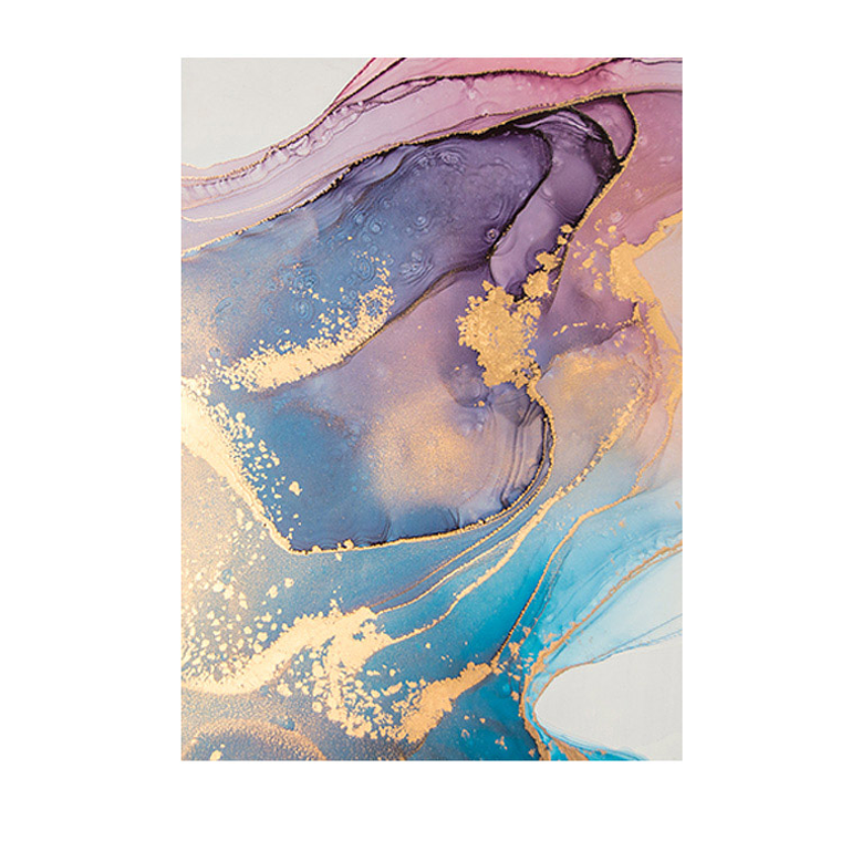 Quadro Decorativo Abstrato Rosa e Azul 2