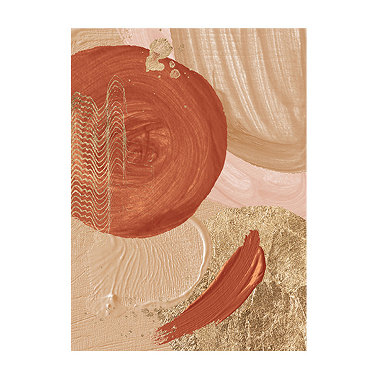 Quadro Decorativo Abstrato Pincelada Terracota I 2