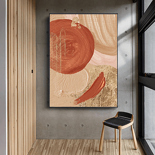 Quadro Decorativo Abstrato Pincelada Terracota I