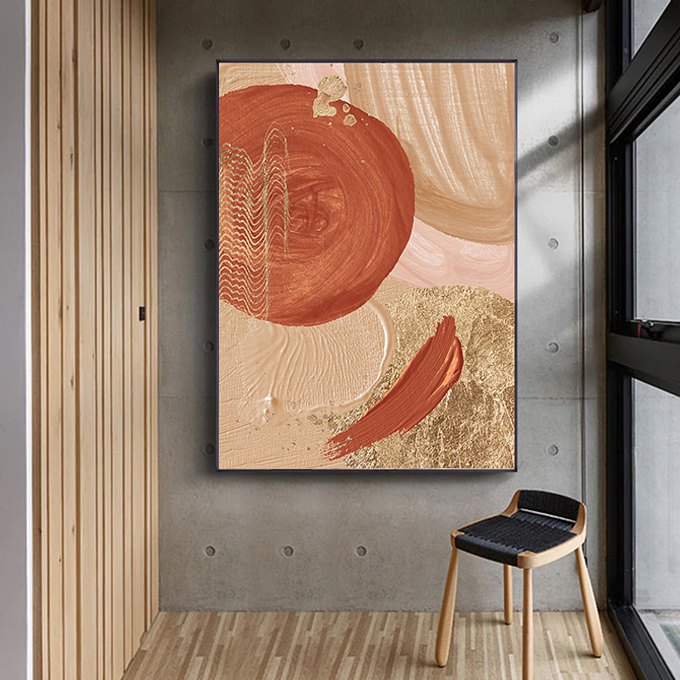 Quadro Decorativo Abstrato Pincelada Terracota I 1