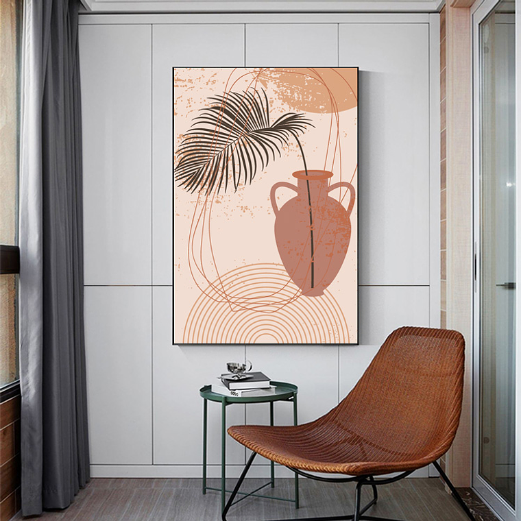 Quadro Decorativo Abstrato Minimalista Terracota II 1