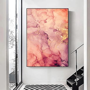 Quadro Decorativo Abstrato Tons de Rosa