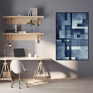 Quadro Decorativo Abstrato Tons de Azul