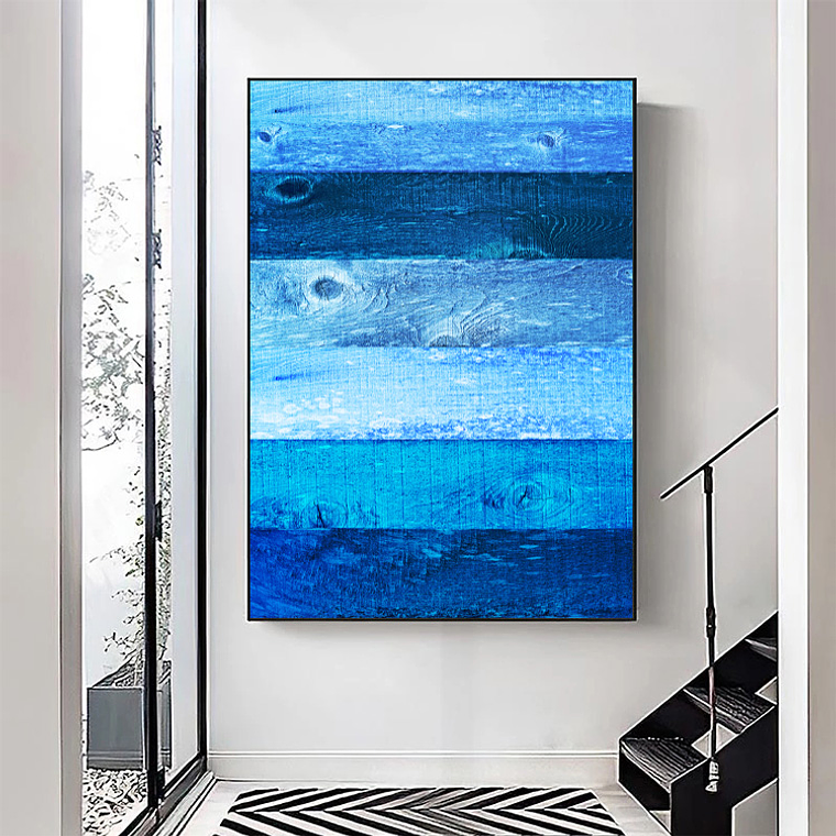 Quadro Decorativo Abstrato Moderno Azul  1