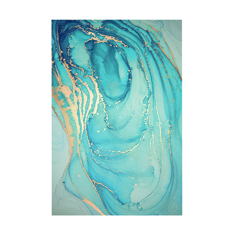 Quadro Decorativo Abstrato Tiffany e Dourado 2