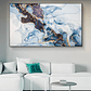 Quadro Decorativo Abstrato Azul Branco Ouro - Thumbnail 1