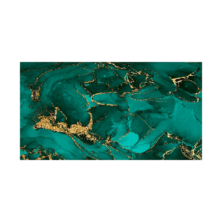 Quadro Decorativo Abstrato Verde Ouro 2