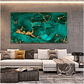 Quadro Decorativo Abstrato Verde Ouro - Thumbnail 1