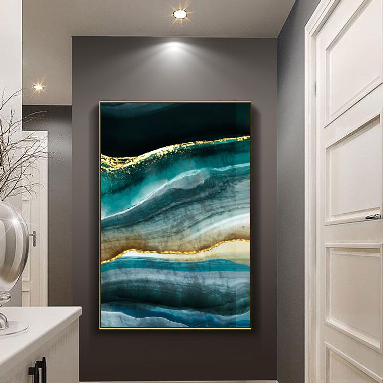 Quadro Decorativo Abstrato Verde Preto 1