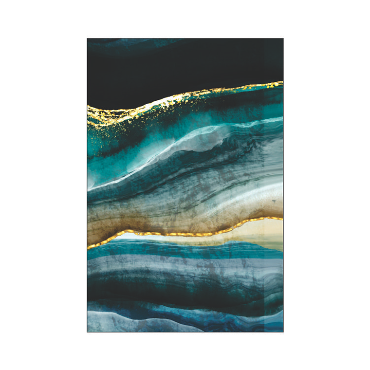 Quadro Decorativo Abstrato Verde Preto 2