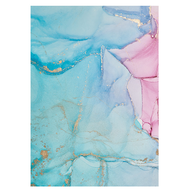 Quadro Decorativo Abstrato Moderno Azul e Rosa 2