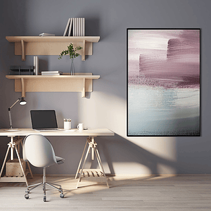 Quadro Decorativo Abstrato Moderno Rosa 