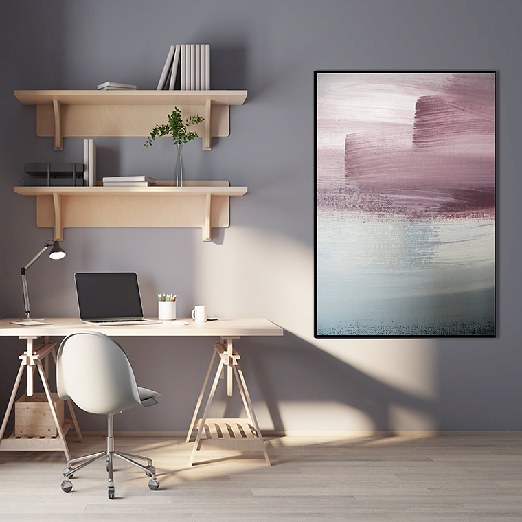 Quadro Decorativo Abstrato Moderno Rosa  1