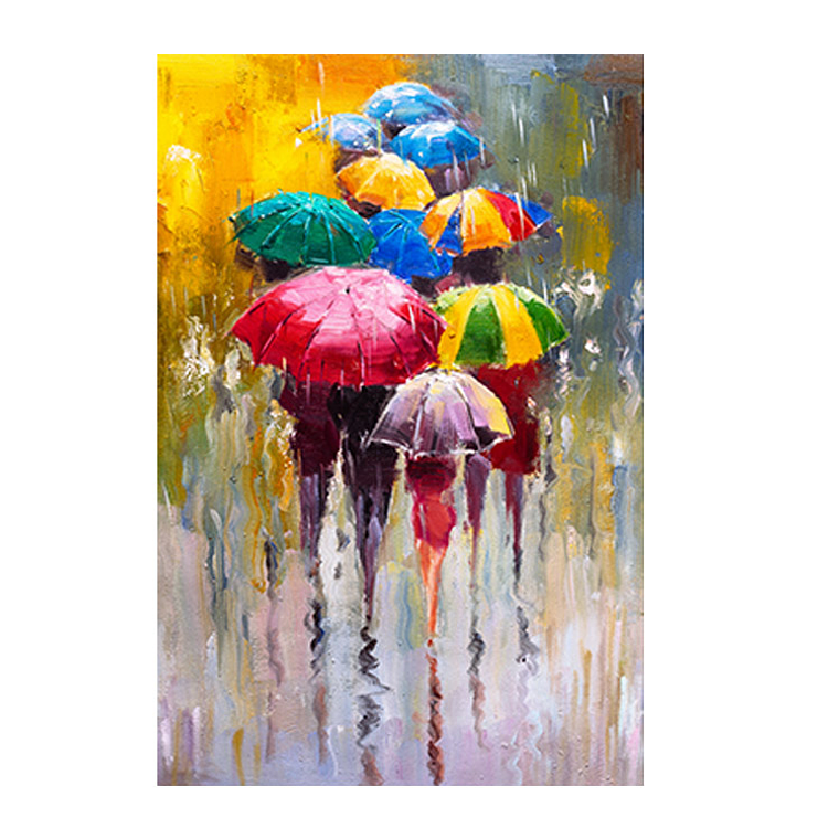 Quadro Decorativo Abstrato Cores Guarda Chuvas 2