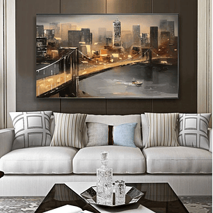 Quadro Decorativo Abstrato Cidade Brooklyn Lux