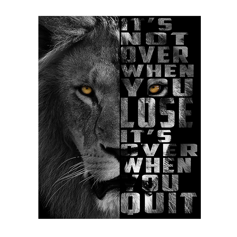 Quadro Decorativo Leão Motivacional 2