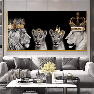 Quadro Decorativo Leão Family Four