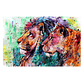 Quadro Decorativo Leão Casal Cores - Thumbnail 2