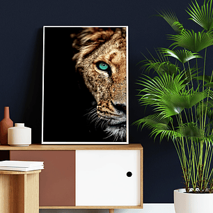 Quadro Decorativo Leoa Bi Partido