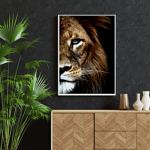 Quadro Decorativo Leão Bi Partido
