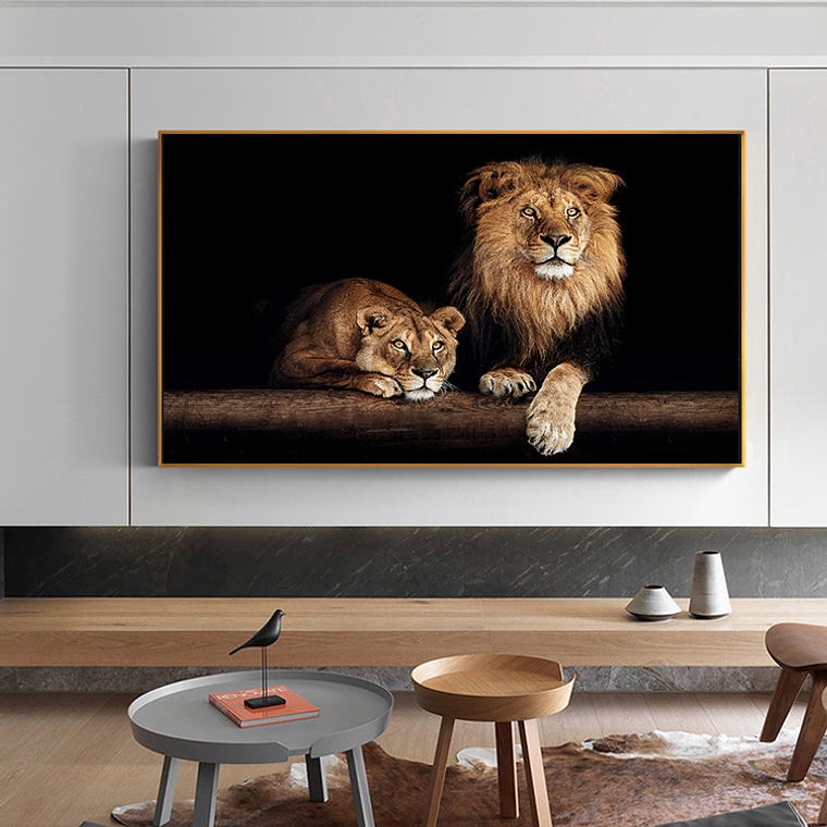 Quadro Decorativo Leão e Leoa Impacto 1