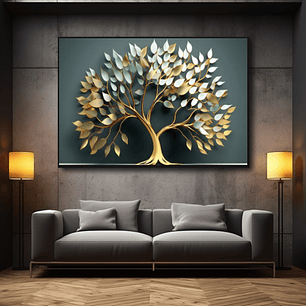 Quadro Decorativo Árvore Folhas Delicadas
