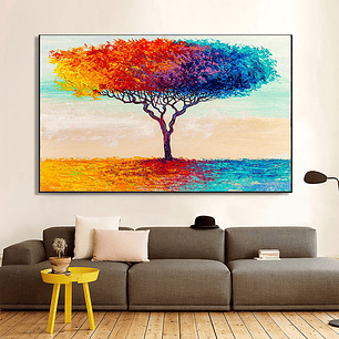 Quadro Decorativo Árvore Abstrata Cores